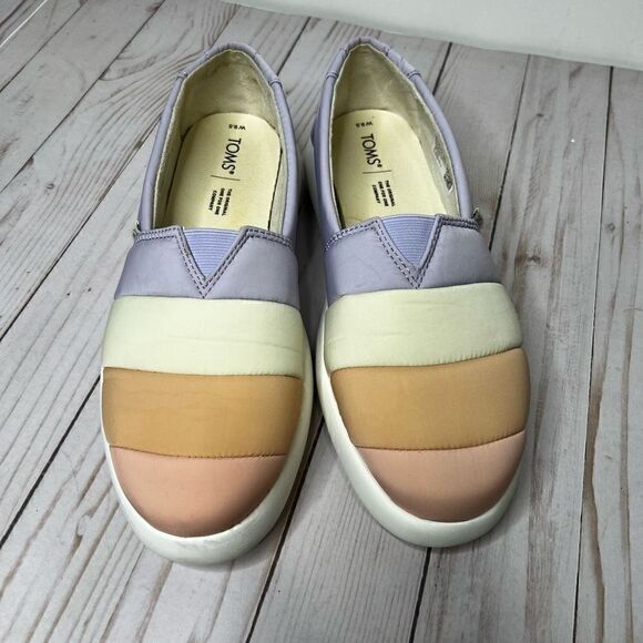 Toms Women's Lavender Multicolor Alpargata Mallow Puffy Puffer Slippers Size 9.5 - Picture 4 of 7